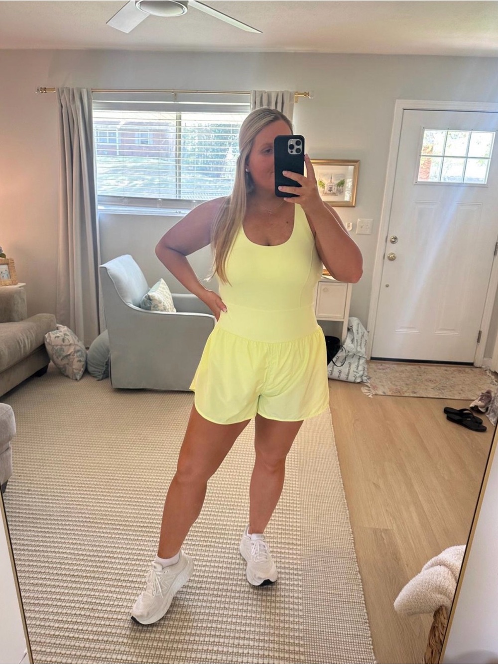 Women's Neon Yellow Active Romper